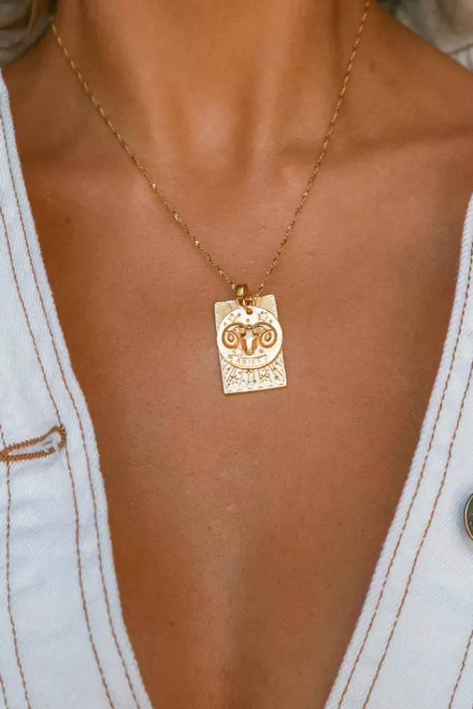 Gold Festival*Aries Stargazer Zodiac Necklace