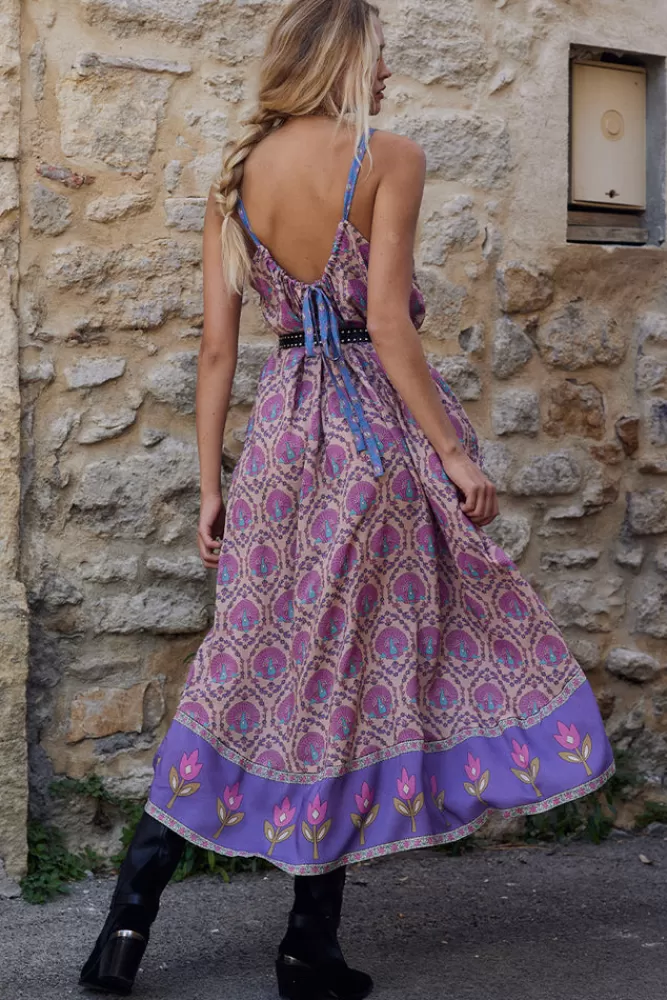 Lavender Boheme*Chateau Strappy Midi Dress