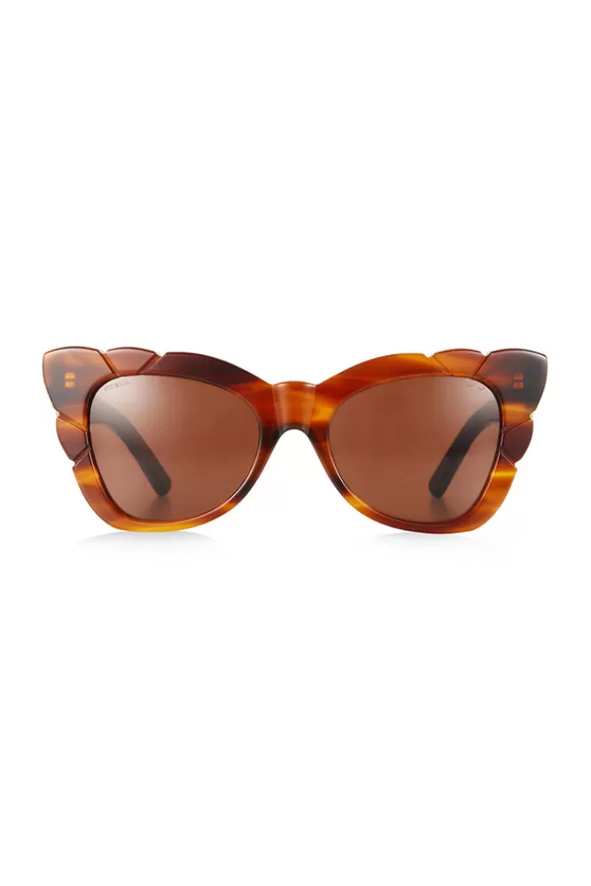 Havana Eyewear*Marilyn Thick Arm With Solid Brown Lens Sunglasses