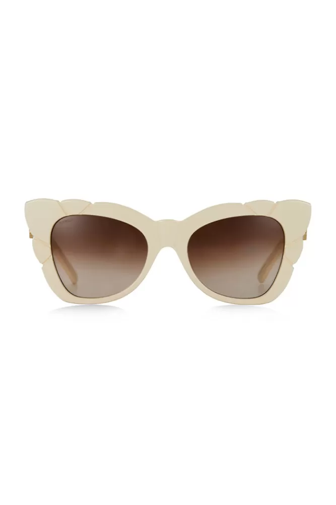 Ivory Festival*Marilyn With Brown Gradient Lens Sunglasses