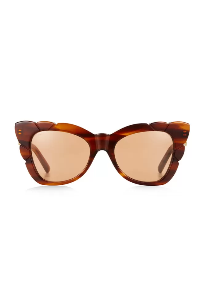 Havana Holiday*Marilyn With Solid Amber Lens Sunglasses